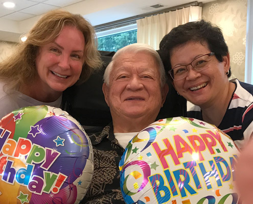 Chuck Hazama celebrating his 86th birthday